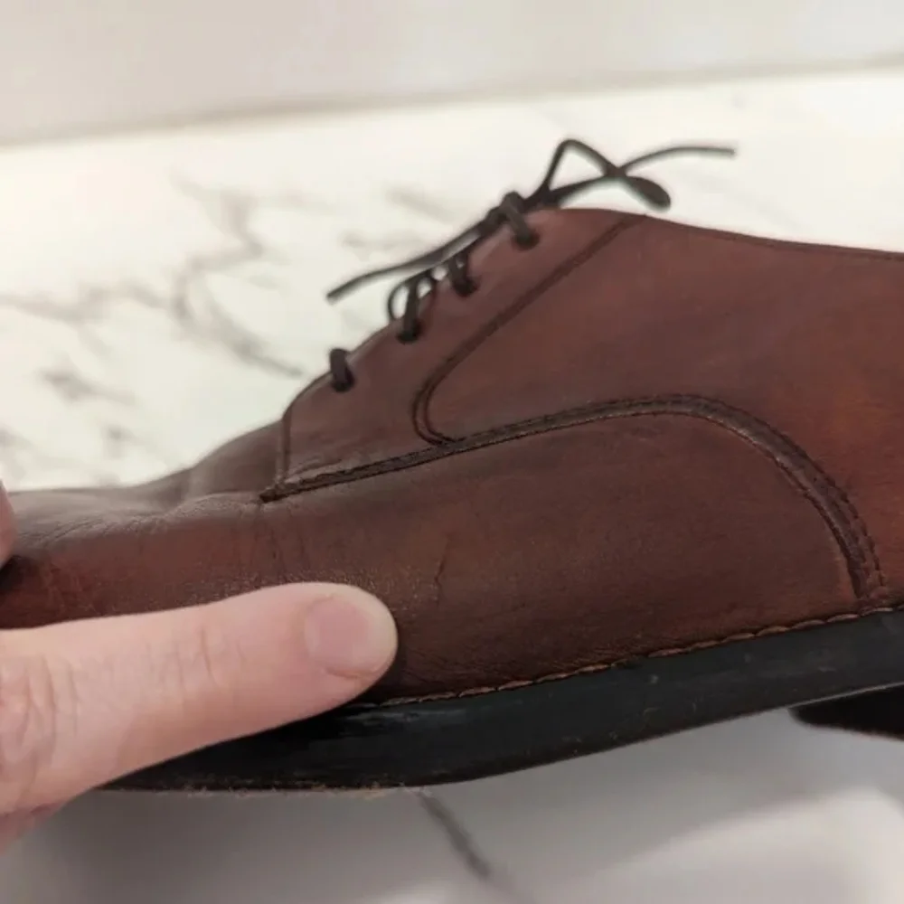 Cole Haan Men's Grand OS Brown Plain Toe Lace Up Oxford Dress Shoes Size 9.5 M